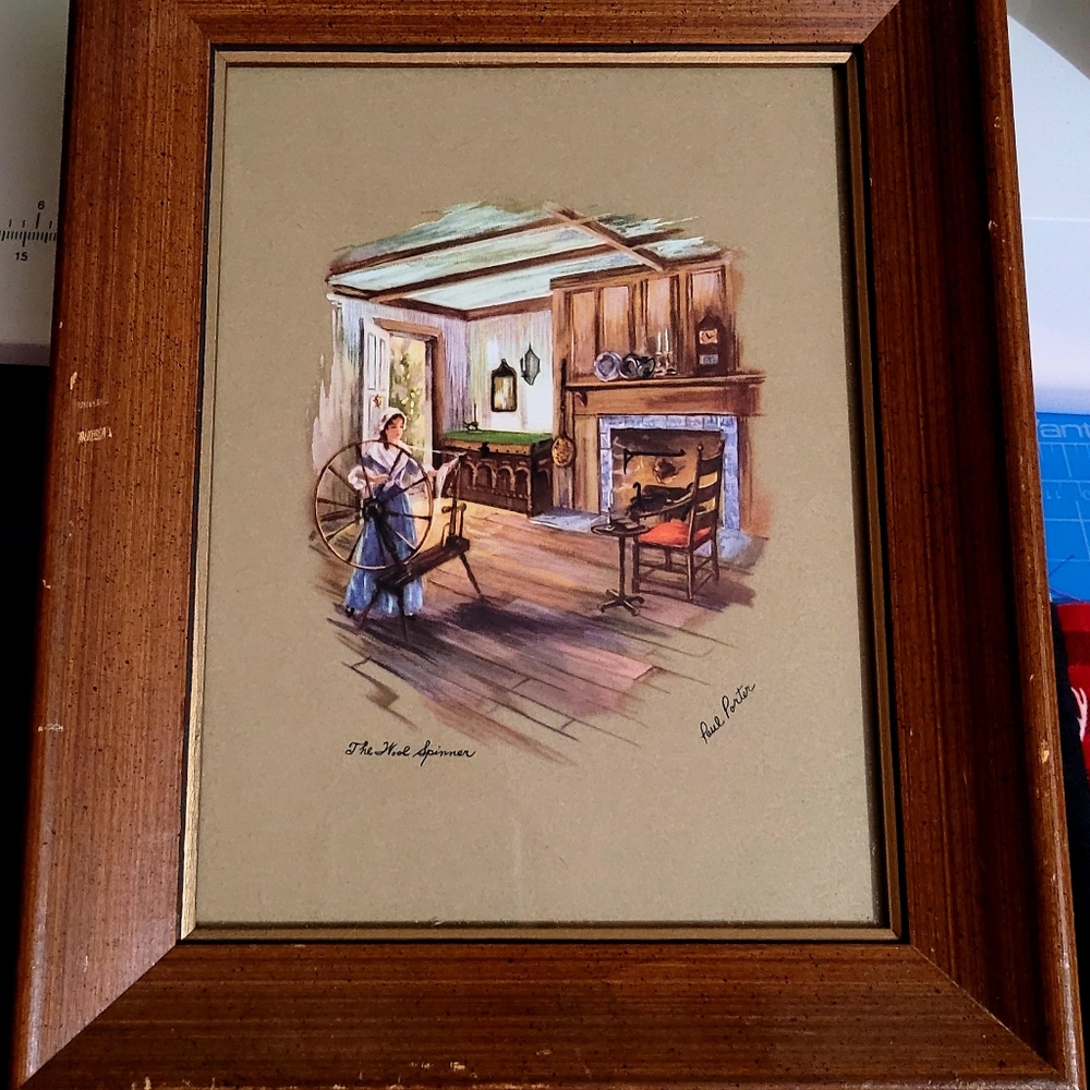Vintage Wood Framed Signed Print
